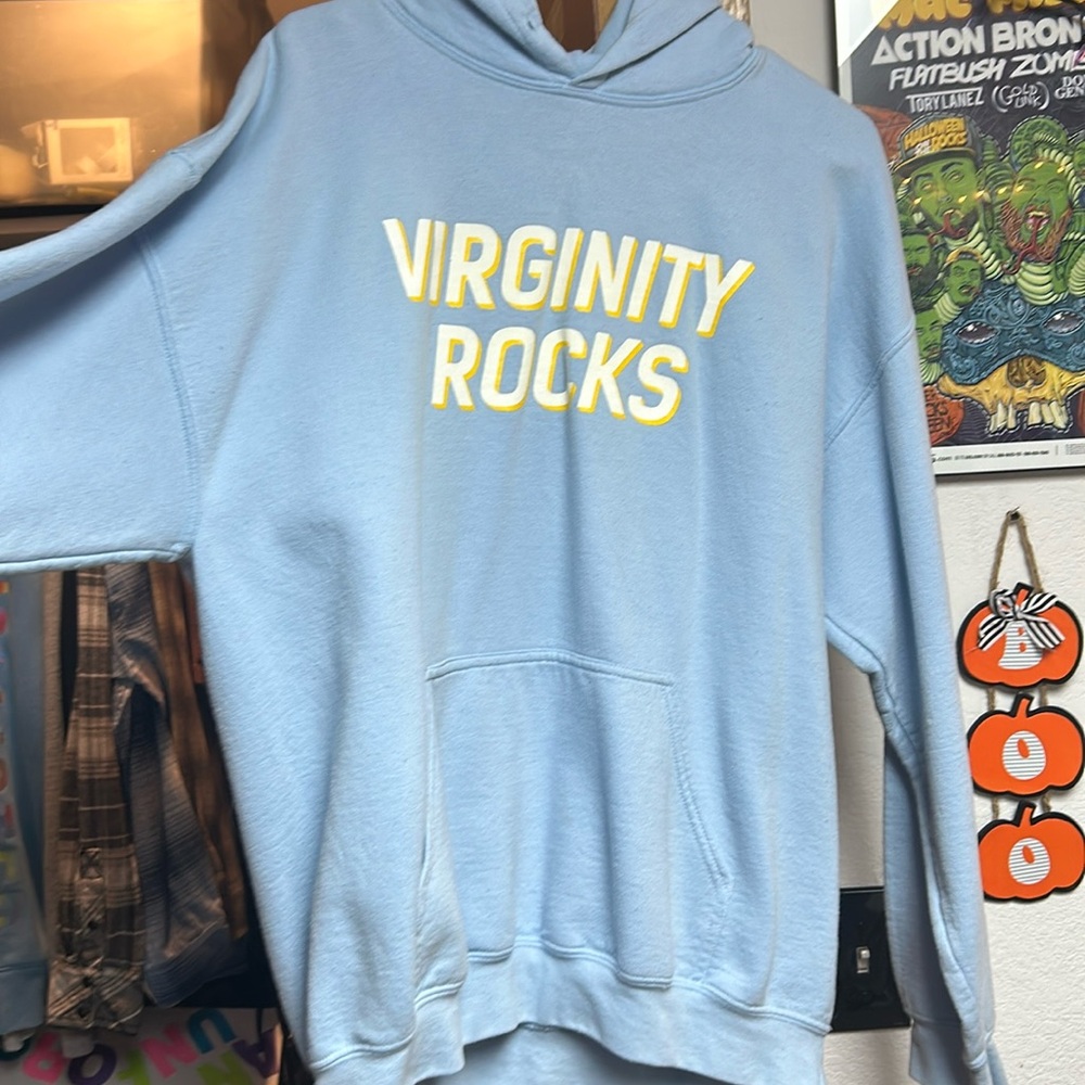 Blue virginity rocks hoodie